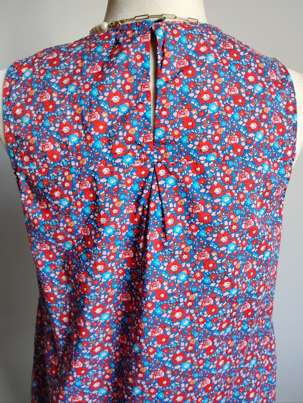 J. Crew Liberty Art Fabric Betsy Ann Blouse Red Blue Floral Cottagecore Size - Picture 7 of 13
